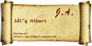 Jég Albert névjegykártya